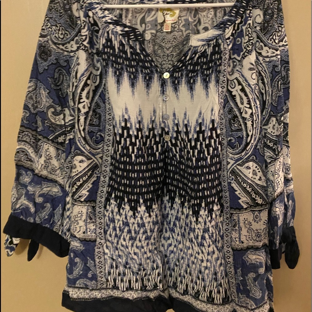 Fig and Flower 3/4 Sleeve top 2x Never Worn